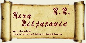 Mira Miljatović vizit kartica